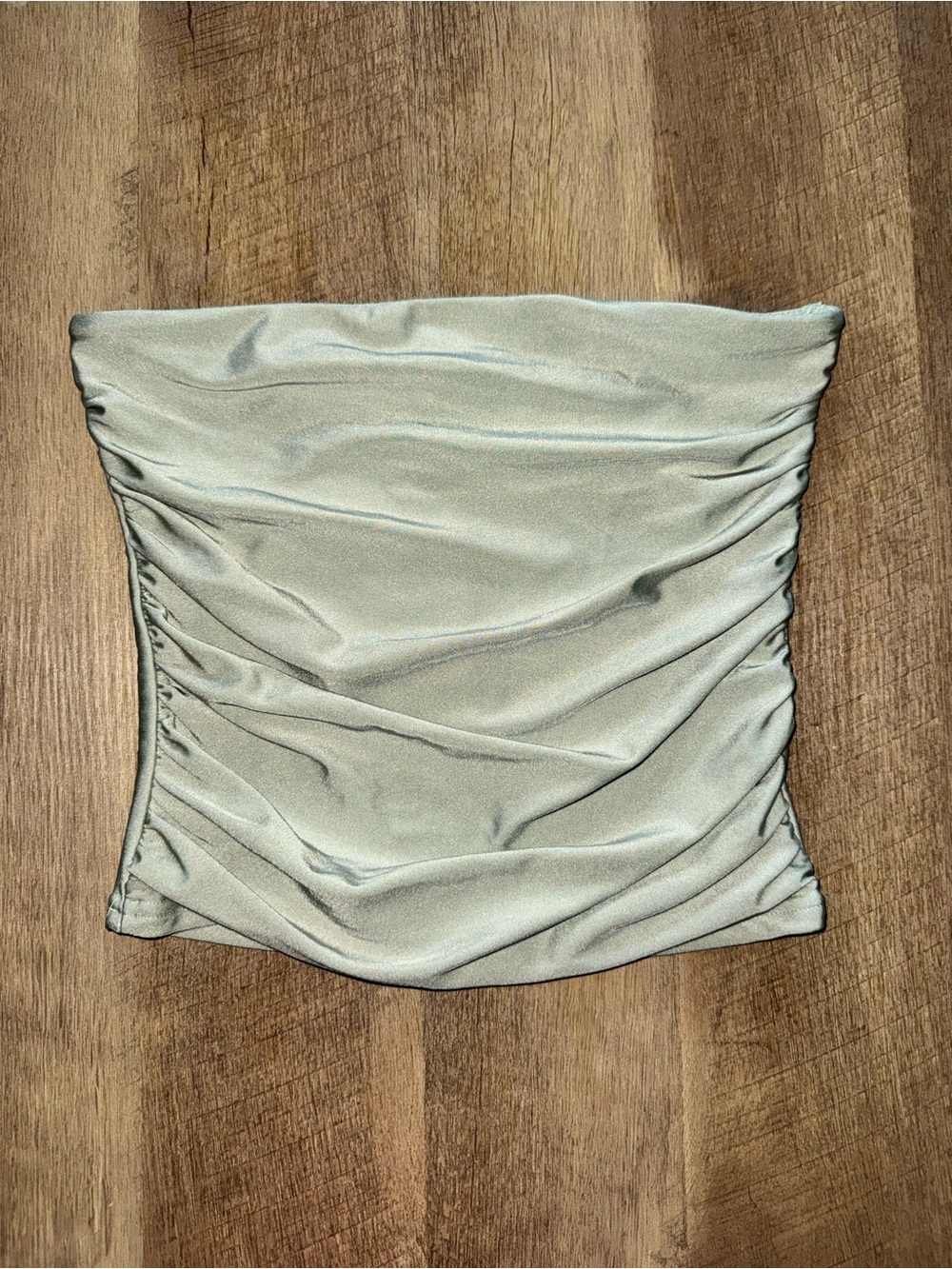 Women’s Edikted Strapless Ruched Tube Top - Sage Green